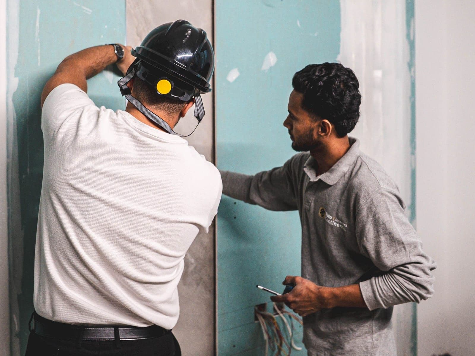 Two Continents Interiors team at work on site