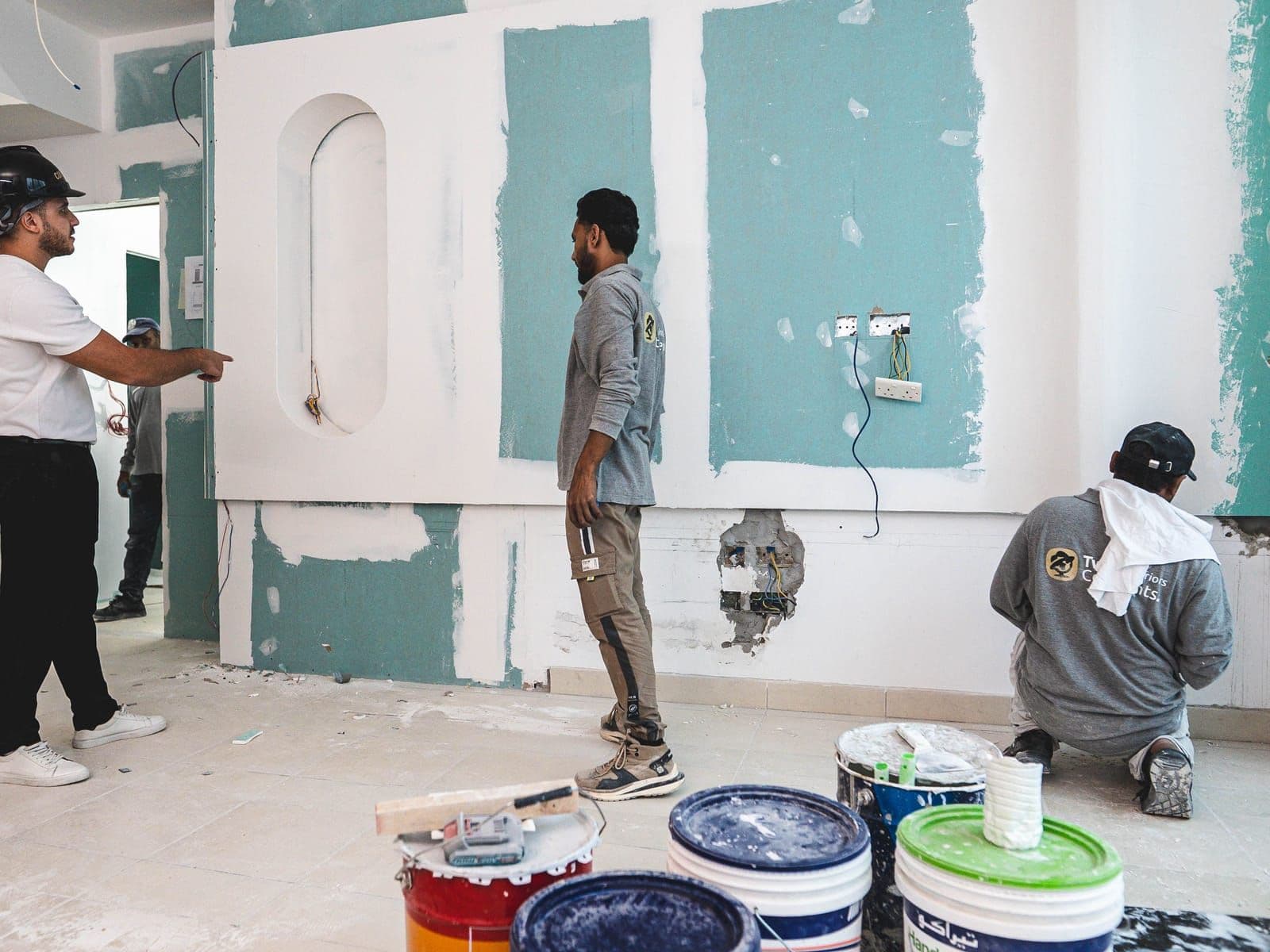 Two Continents Interiors team at work on site