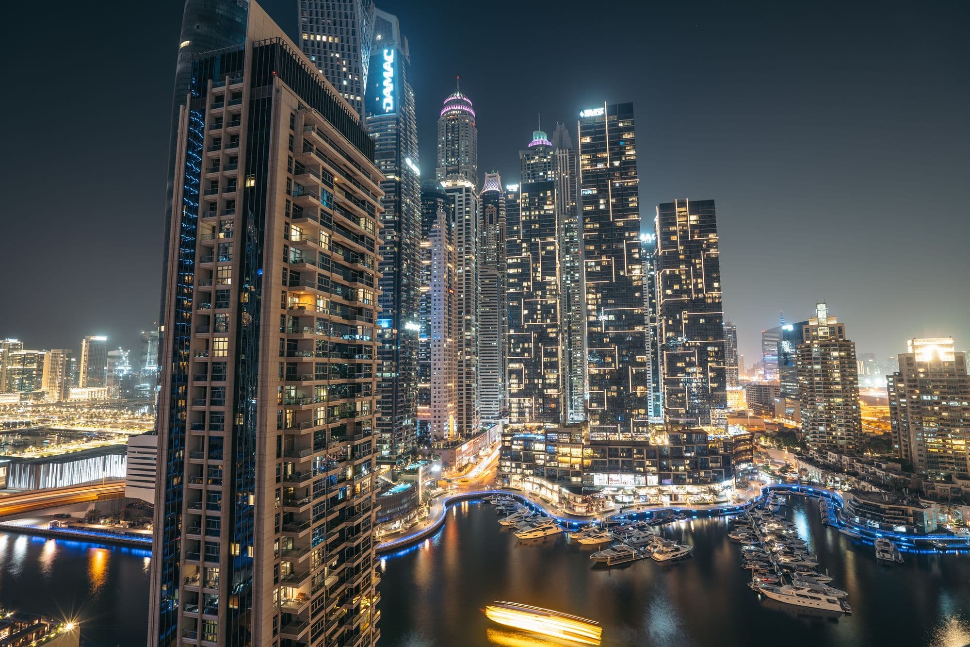 Dubai Marina at night