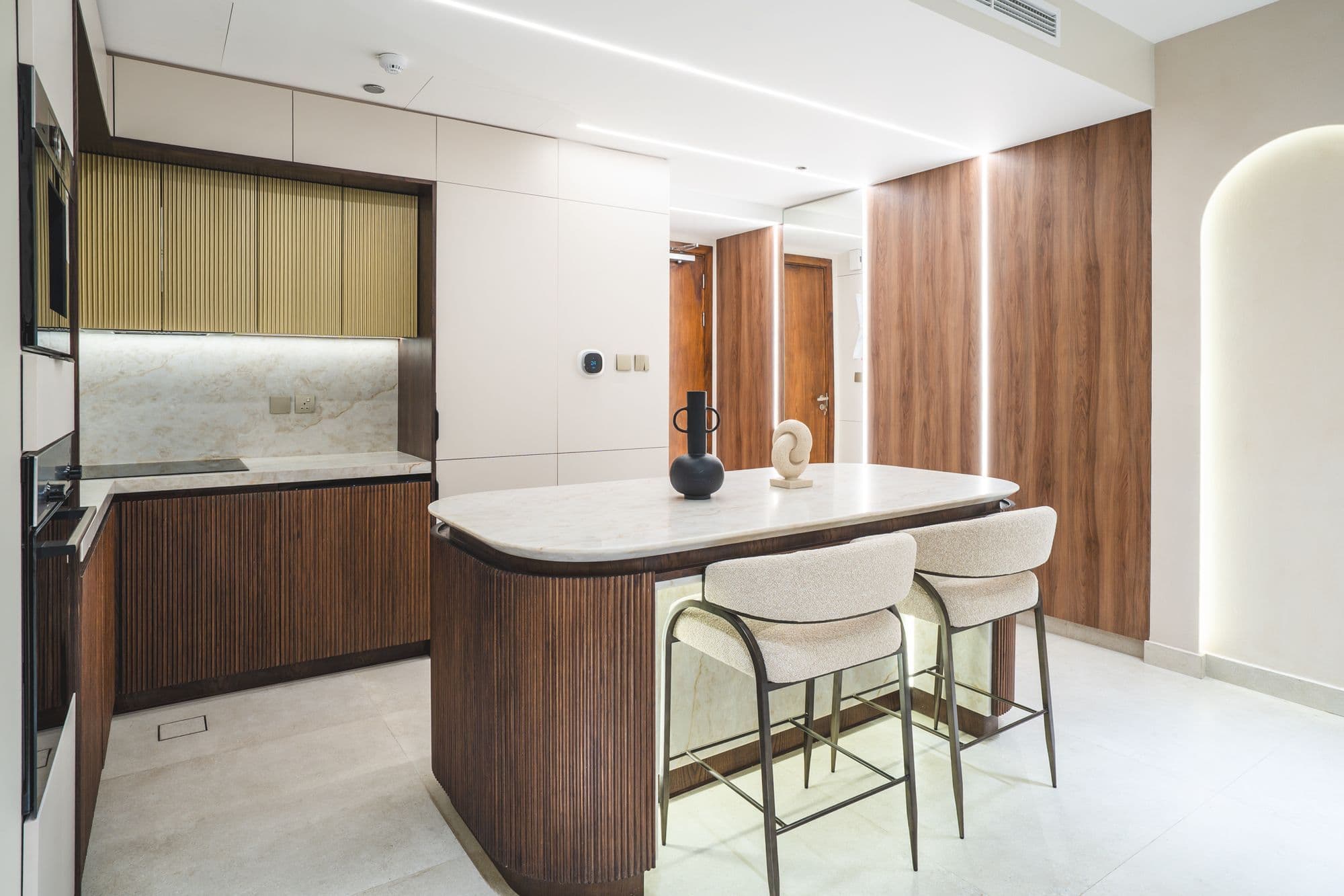Open kitchen with an island