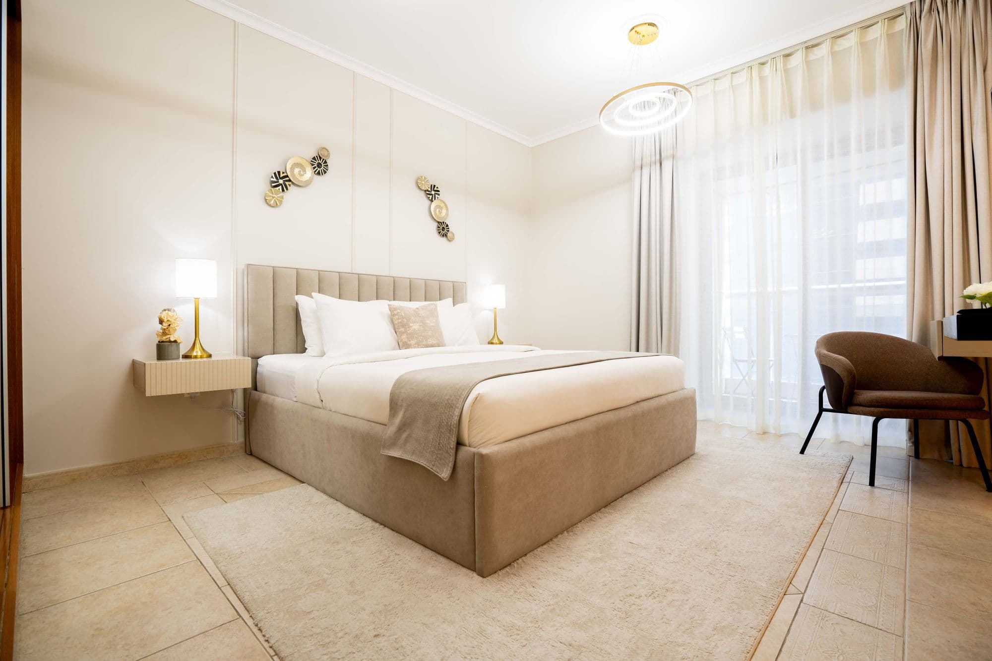 Bedroom in warm neutral tones